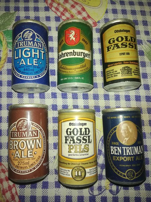 6 Vintage Miniature Cans