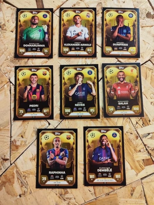 Pack 8 cartas 100 Club Match Attax 2025/26 - 25€