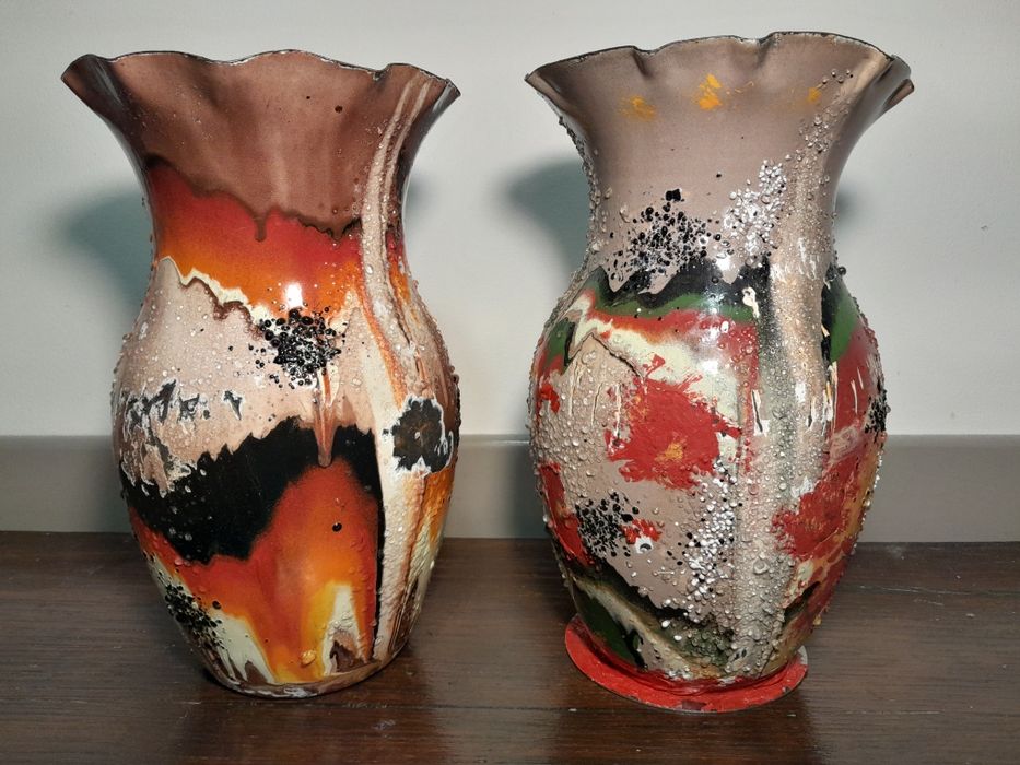 Stary wazon PRL emaliowany, new look, Olkusz, 2 szt.