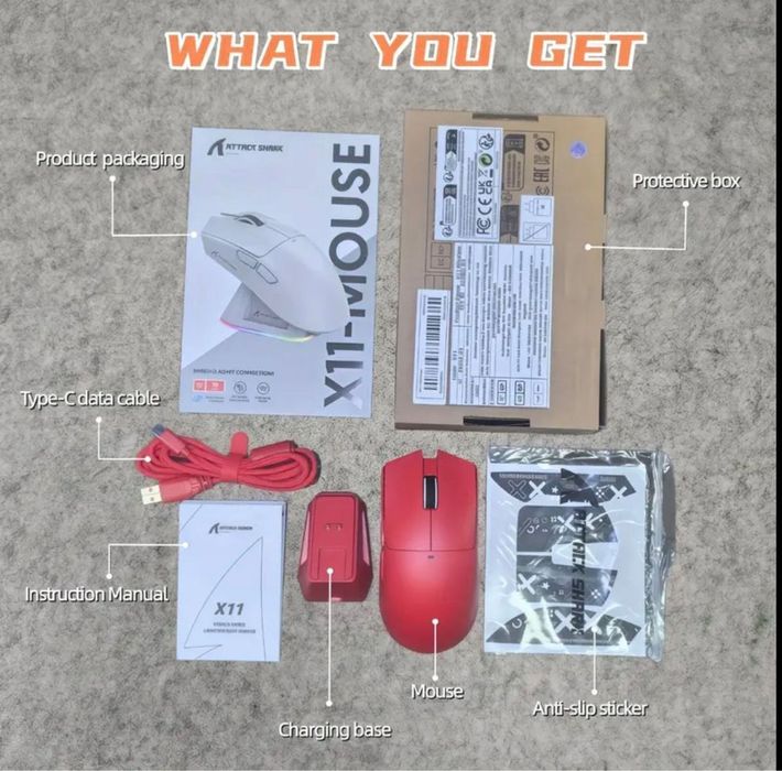 Игровая мышка новая,Красная