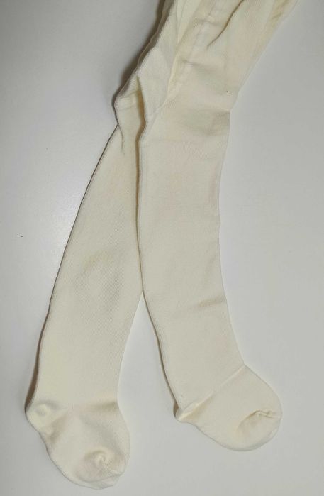 Milusie bawełniane rajstopki dzieciece ecru  roz. 0-6 m-cy 62/68 cm