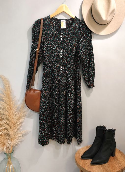 Sukienka w kwiaty vintage M