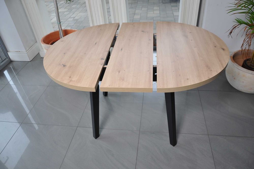 Stół Loft Okrągły Rozkładany, Od Ręki,Nowa Niższa Cena