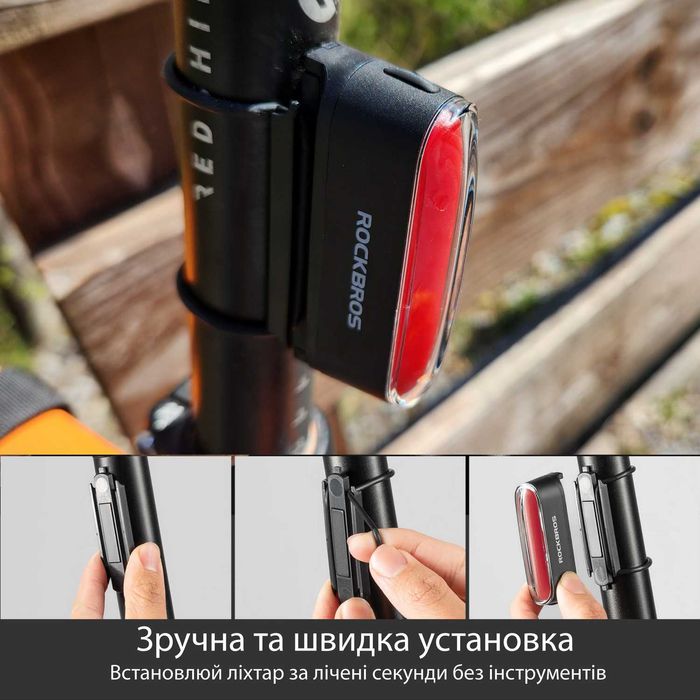 Топ! МАГНІТНА мигалка на велосипед стоп-сигнал, USB Type-C, 400mAh