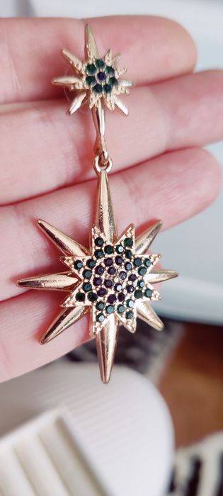 Asymetryczne kolczyki gwiazdy gwiazdozbiór nowoczesne eleganckie