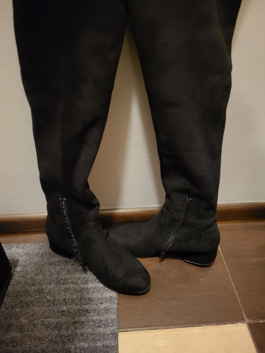 Kozaki damskie zamszowe