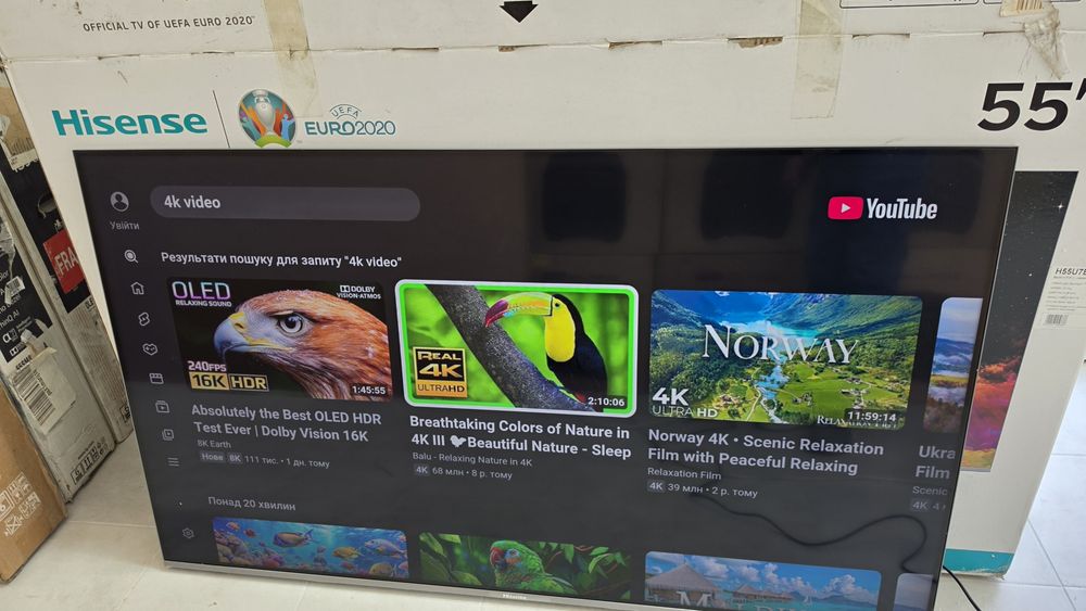Тоненький ULED телевізор HISENSE H55u7be
