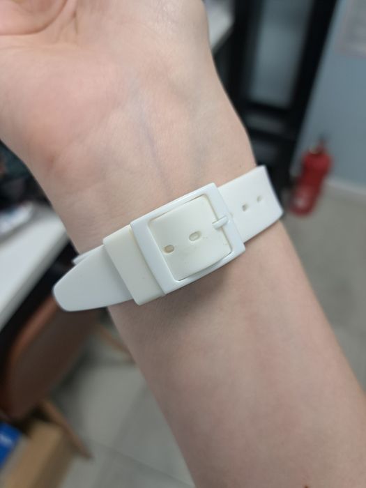 Zegarek swatch gent biały ecru złote indeksy