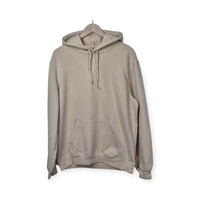 Bluza z kapturem H&M L 40 oversize beżowa kangurka unisex bawełna basic hoodie
