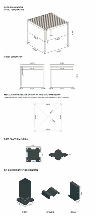 Pergola aluminiowa wolnostojąca. Zadaszenie żaluzjowe aluminiowe.