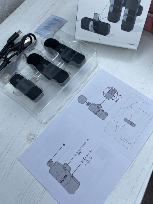BOYA BY-V20 бездротовий петличний мікрофон 2.4GHz Type-C Lightning для телефону блогера стріму інтерв'ю новий 1-2 мікрофони комплект +Гарантія