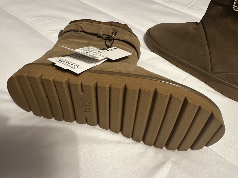 Bota em Croute com sola e Pêlo castanho