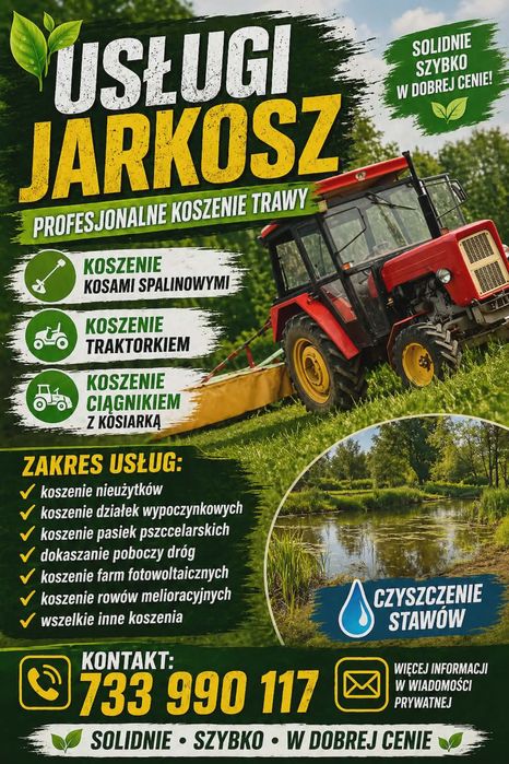 Koszenie TRAWY Usługowe i MULCZOWANIE