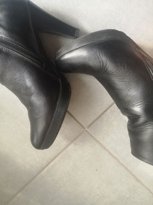Czarne skórzane botki 37 buty damskie