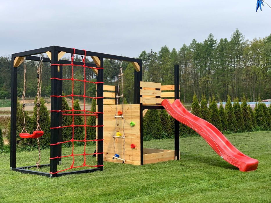 PROMOCJA - Plac zabaw - Nela - Drewniany - Domek - Zjeżdżalnia