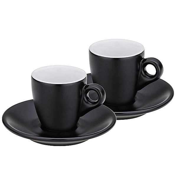 Filiżanki do espresso ze spodkami Kela Mattia, 2 szt., ceramika, 0,05