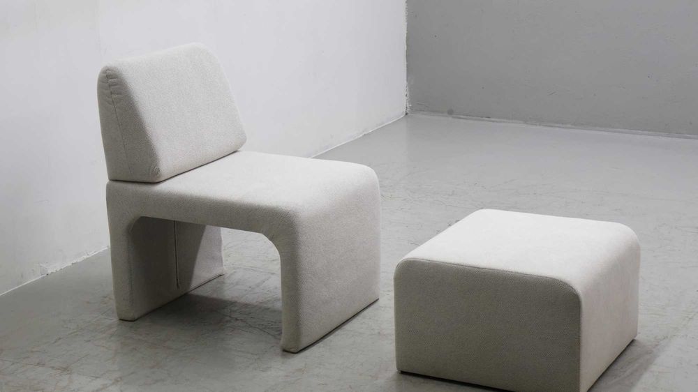 SUF WYGODNY FOTEL + pufa zestaw OKAZJA , salon szary