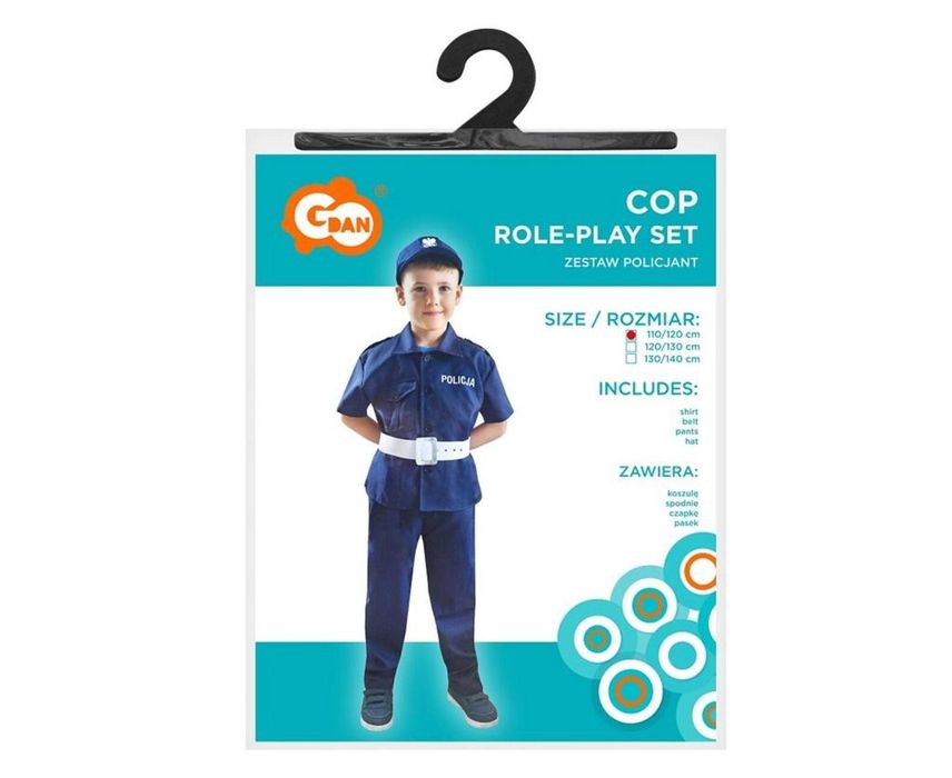 Strój policjanta rozm. 110/120cm Godan oprawa: blister