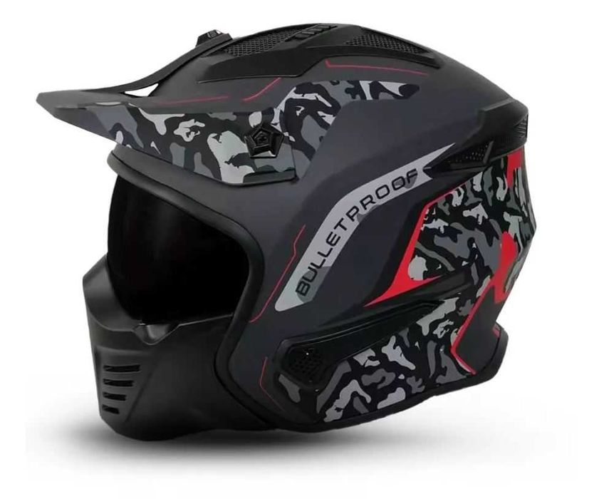 Шлем Edge Kombat Camo мото шолом Скремблер інтеграл ендуро