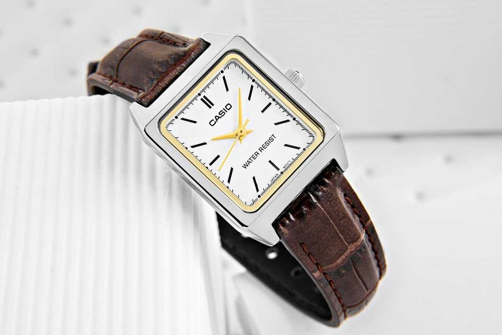 Zegarek Damski CASIO Vintage Tank | Skórzany Pasek | NOWY | BOX