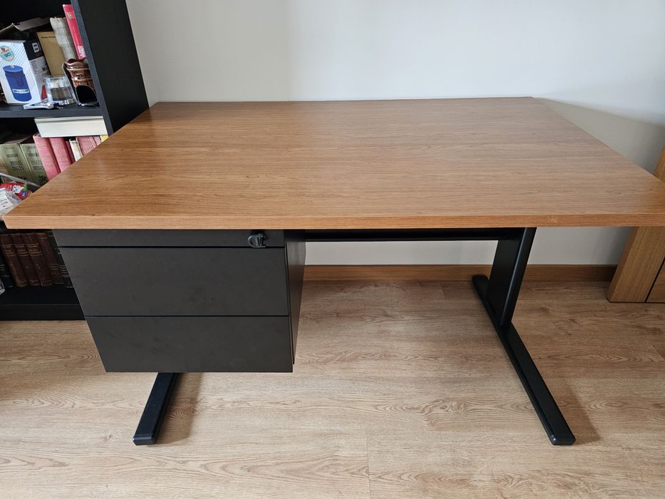 Secretária de escritório 120 × 80 cm com gaveteiro
