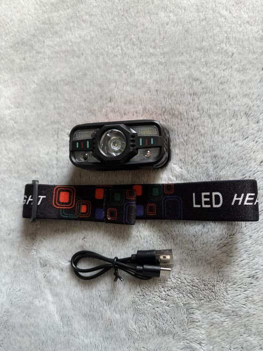 Налобний ліхтарик 6 режимів usb зарядка