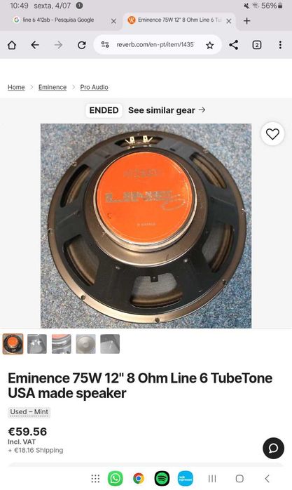Eminence 12" 75w 8ohm