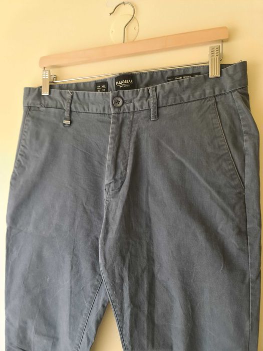 Calças de Sarja Azuis Clássicas Smart Skinny Pull & Bear - Tamanho 42