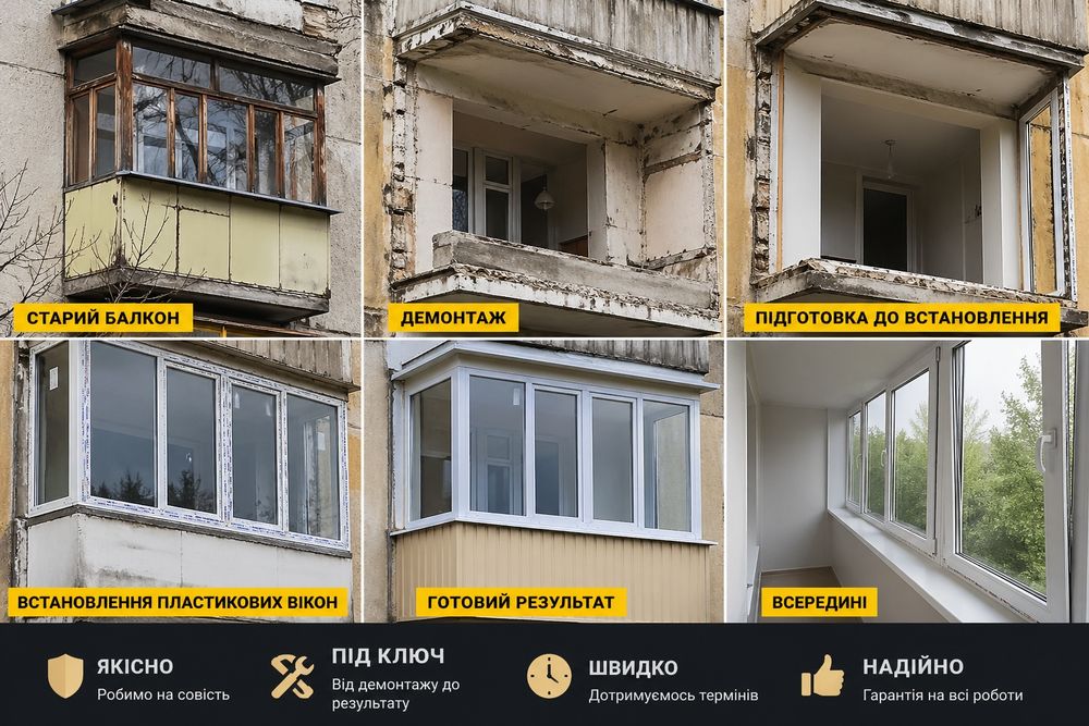 Демонтаж монтаж балкону будь-якої складності!