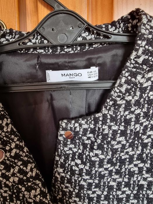 Mango Black and Gray Coat, Size XS64564139194369122