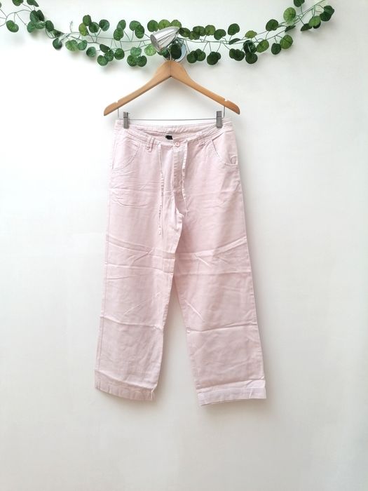 Calças Rosa de Tecido Fresco