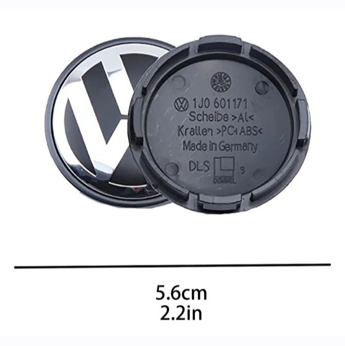 NOWE Dekielki 56mm VW VOLKSWAGEN komplet 4szt. dekle zaślepki kapsle srebrne