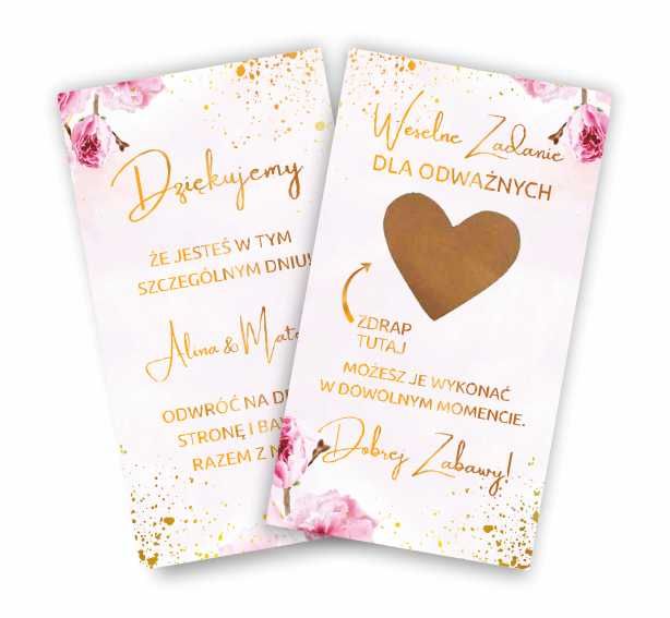 ZDRAPKI WESELNE 170 SZT. Podziękowania dla gości - Różowe Wiśnie Rw2