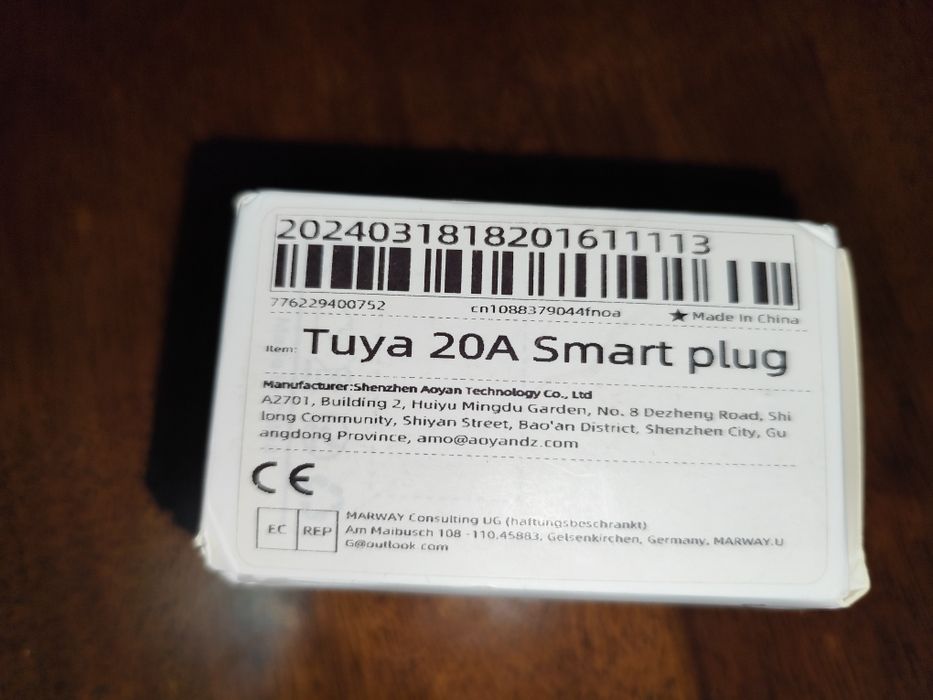 Tomada inteligente Tuya 20A