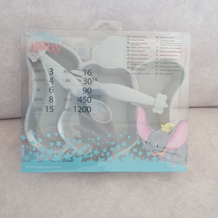 PEPCO Nowy plastikowy zestaw miseczka, widelczyk i łyżeczka