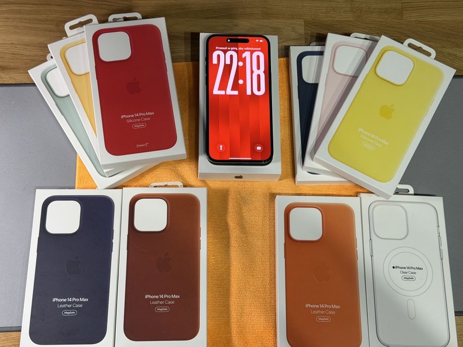 iPhone 14 Pro Max 1TB, jak nowy, stan idealny + 14 etui mega zestaw OKAZJA