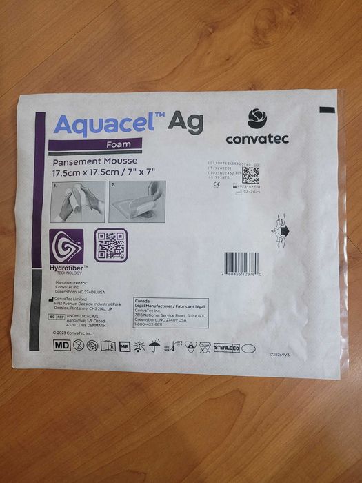 Plastry Aquacel Ag przeciwodleżynowe duże 2 szt.