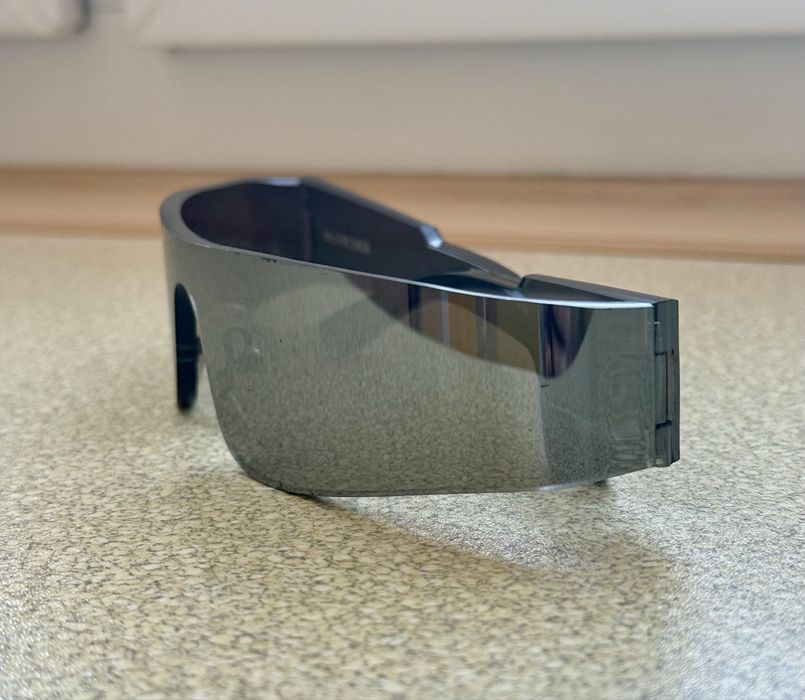 Balenciaga Mono Rectangle Sunglasses Black/ Dark Graphite - Shield