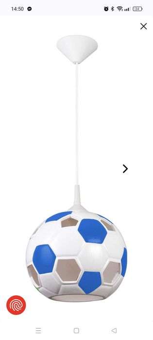 Żyrandol piłka nożna niebieski