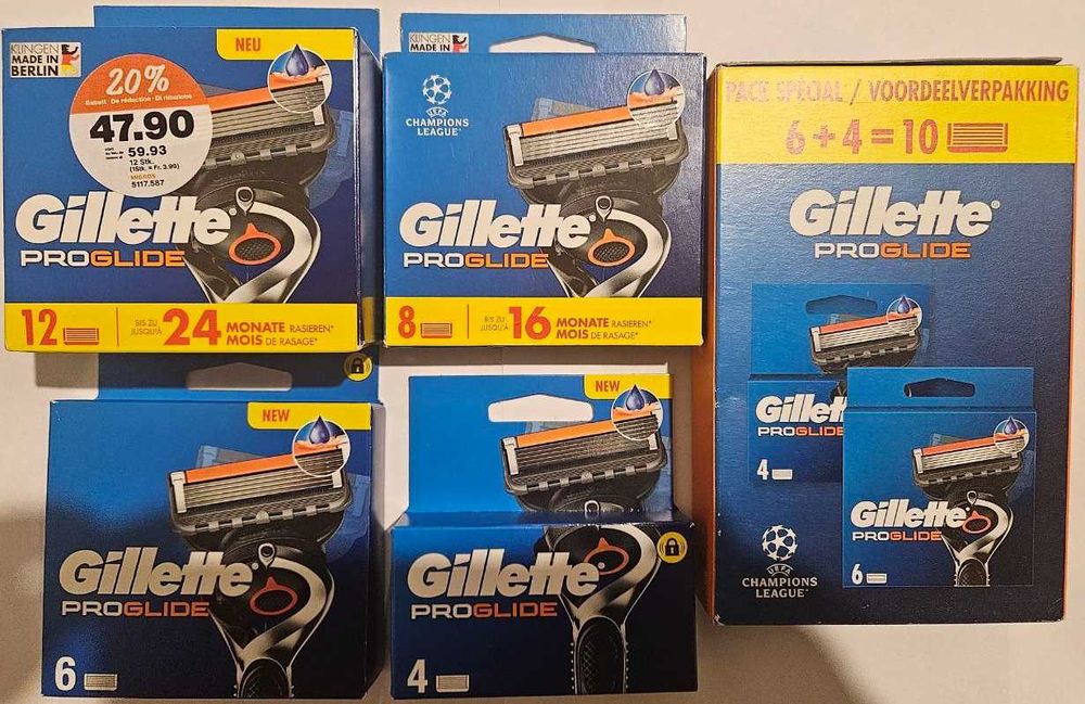Gillette Proglide леза для гоління 4,6,8,10,12 шт в уп 100% Оригінал
