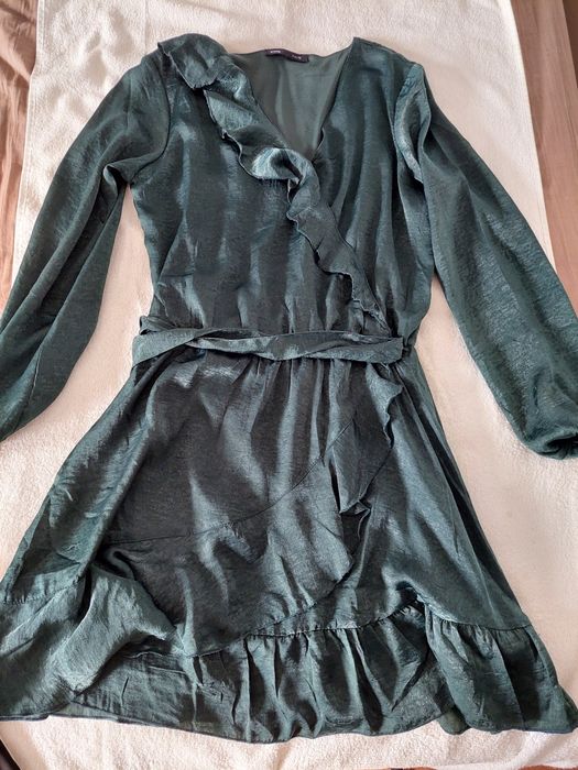 Sukienka zwiewna butelkowa zieleń