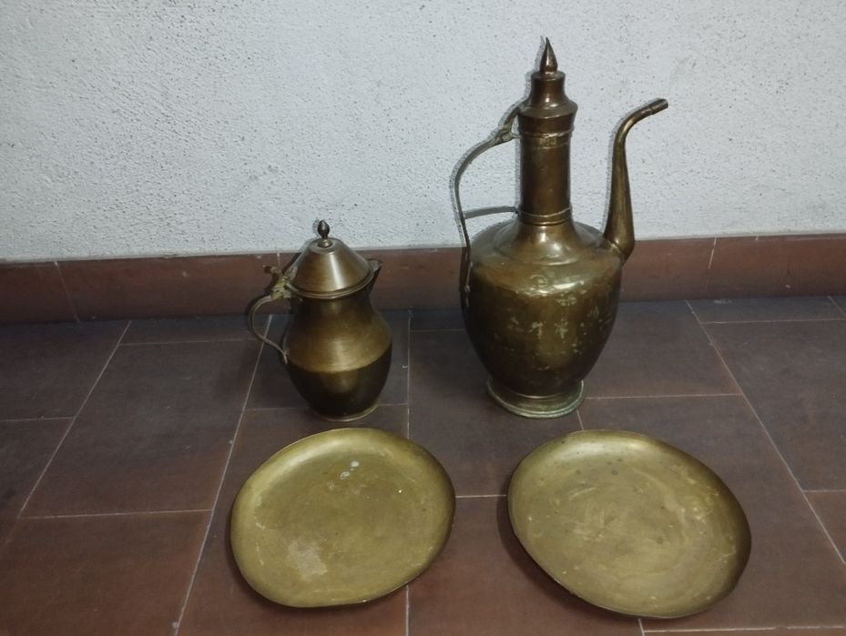 Conjunto utensílios cobre antigos