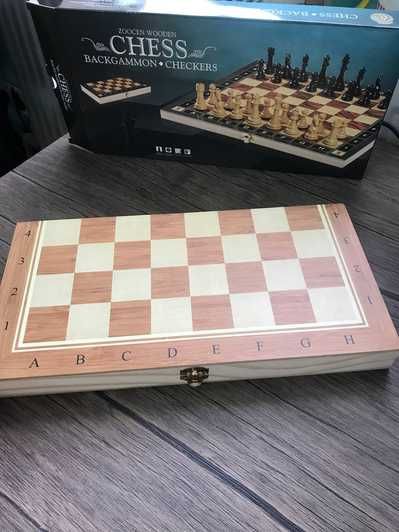 Детская игра, шахматы шашки нарды, новые, деревянная доска, настолка