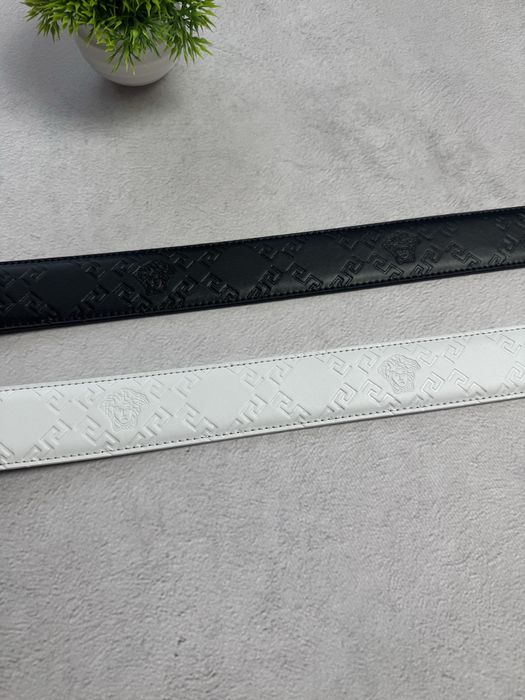 Ремінь Versace / Пасок версачі / Пояс versaci / Версаче ремень / Belt Versace / чорний, білий / 110см / Чоловічий ремінь