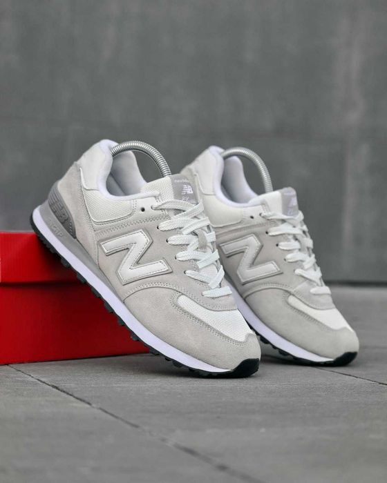 !SALE! New Balance 574 Light Grey White 36 37 38 39 40 41 42 43 44 45 нб
