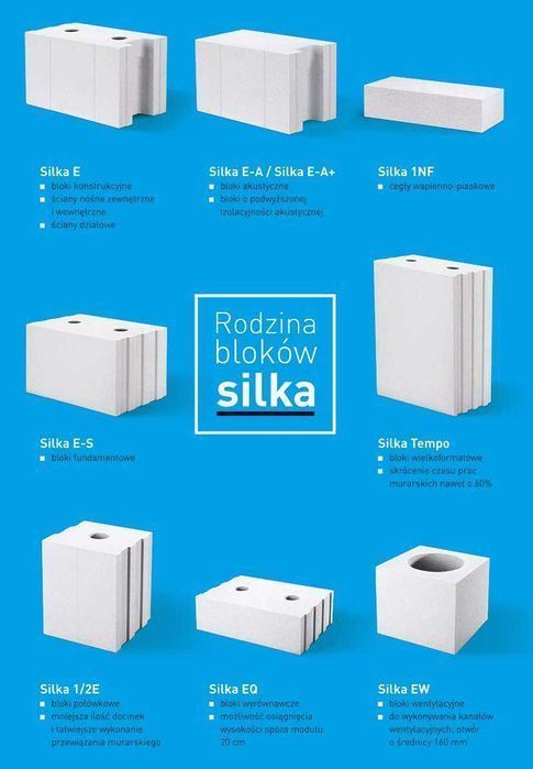 Silikat, cegła silikatowa, bloczki silikatowe, Silka, silikaty, P+W