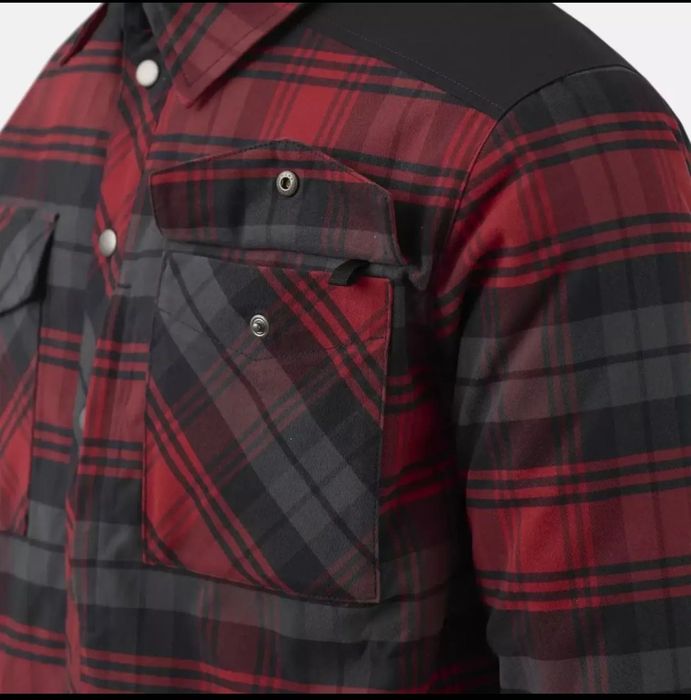 Зимова Сорочка Куртка Helikon-tex Warden Winter Shirt Slate Crimson Plaid Малиновий
