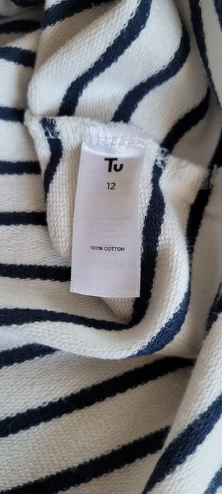 Długa dresowa bluza tunika w paski M L