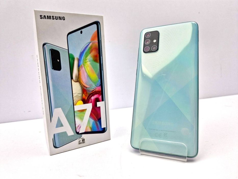 Telefon komorkowy smartphone Samsung A71 z pudelkiem