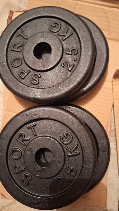 hantle 2 x 10 kg żeliwne, kettlebel 12 kg